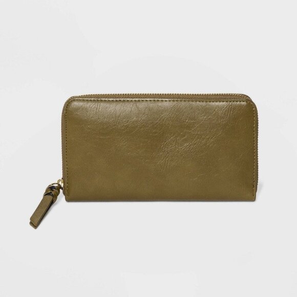 Universal Thread Women's Zip Wallet Olive Green - Picture 1 of 4